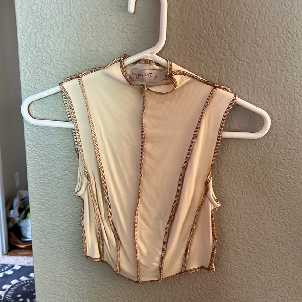 Cream crop top for women